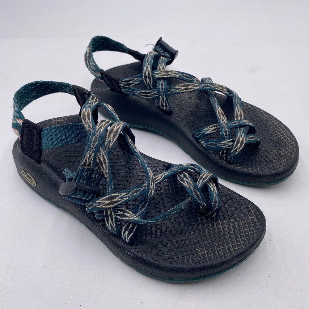 Chaco Z/Cloud 2 Sandal Womens 8 Teal Multi Strappy Toe Loop Hiking Sport Water